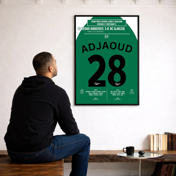 Poster du but de Madjid Adjaoud - Sedan vs Ajaccio 1998 - Legendary Goals