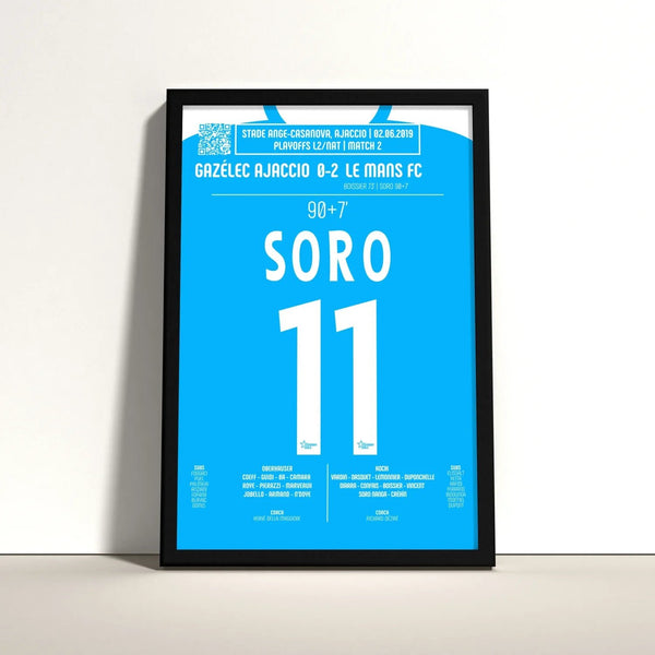 Poster du but de Mamadou Soro – Gazélec Ajaccio vs Le Mans 2019 - Legendary Goals