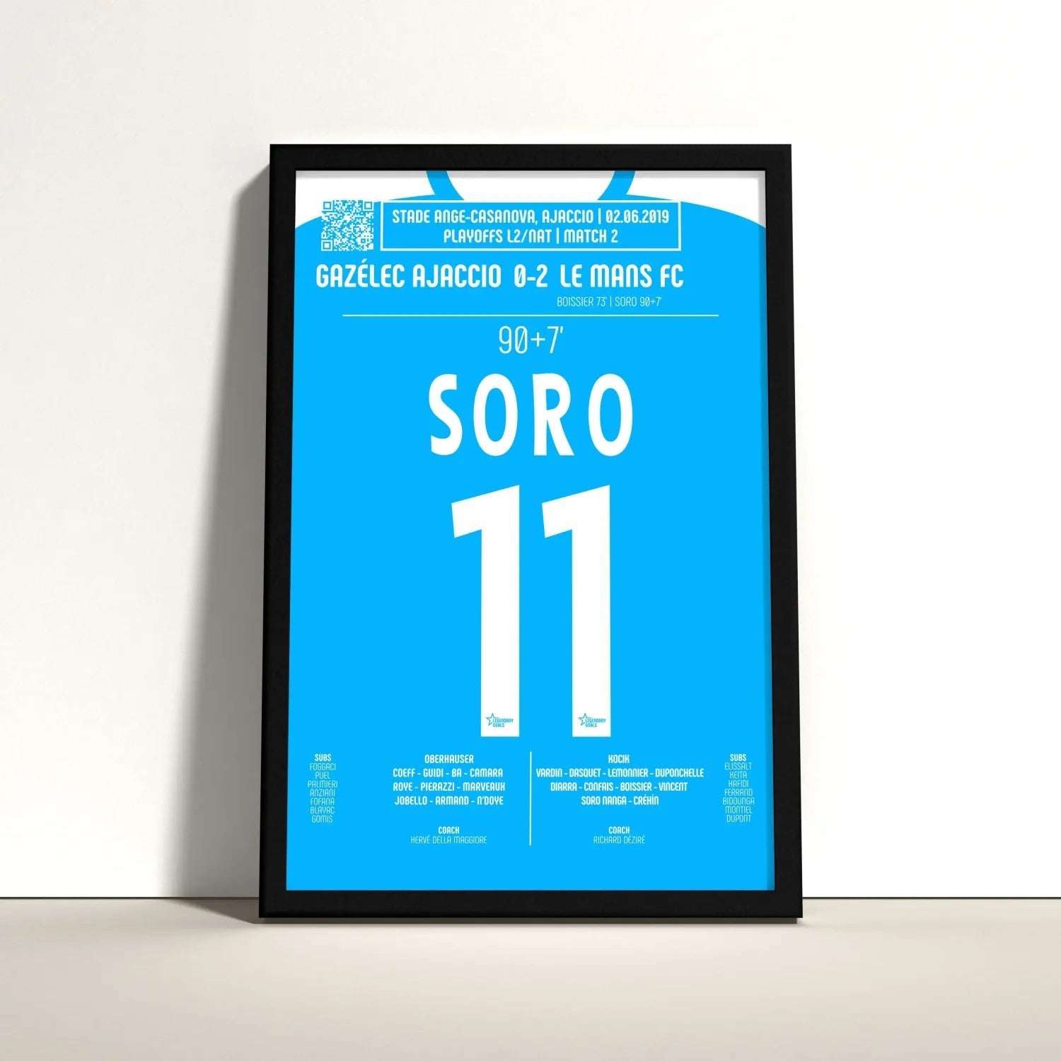 Poster du but de Mamadou Soro – Gazélec Ajaccio vs Le Mans 2019 - Legendary Goals