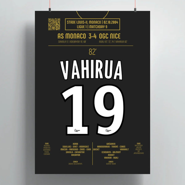 Poster du but de Marama Vahirua – AS Monaco vs OGC Nice 2004 - Legendary Goals
