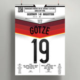 Poster du but de Mario Götze - Allemagne vs Argentine 2014 - Legendary Goals