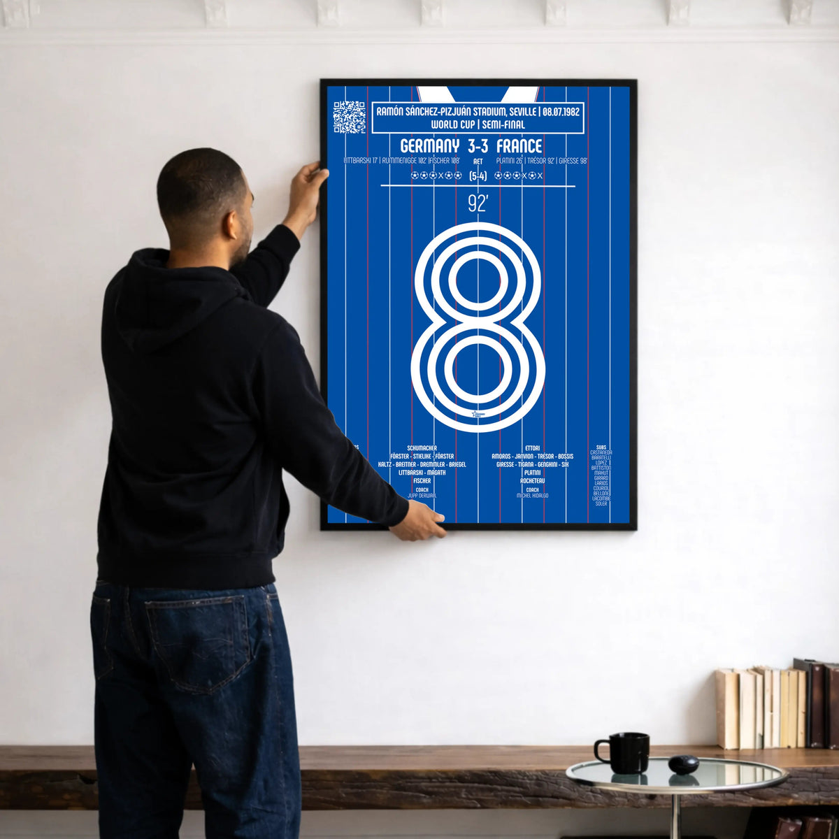 Poster du but de Marius Trésor - France vs Allemagne de l’Ouest 1982 - Legendary Goals