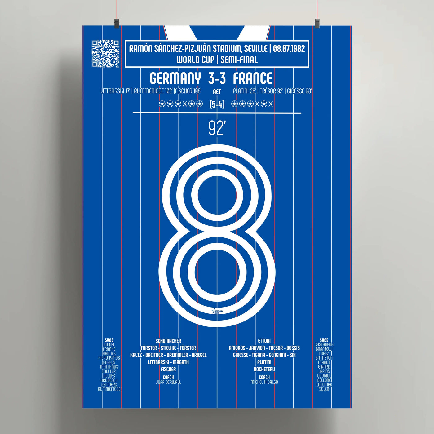 Poster du but de Marius Trésor - France vs Allemagne de l’Ouest 1982