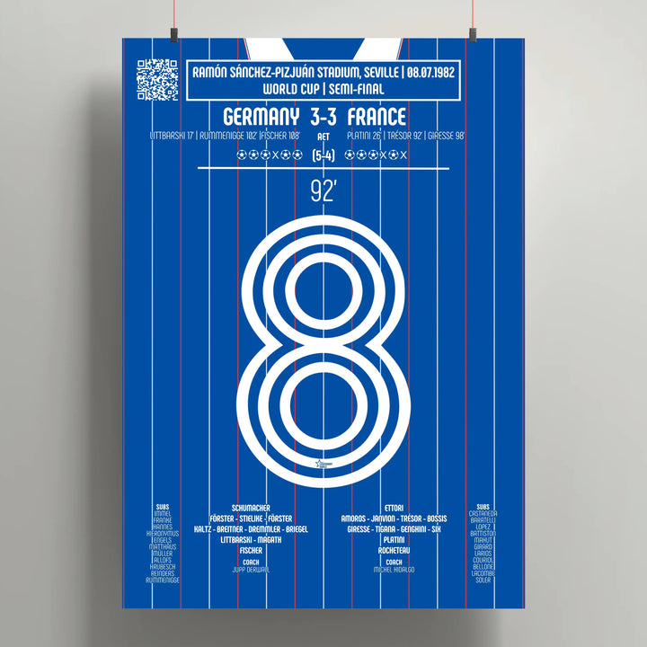 Póster del gol de Marius Trésor - Francia vs Alemania de l'Ouest 1982 - Legendary Goals