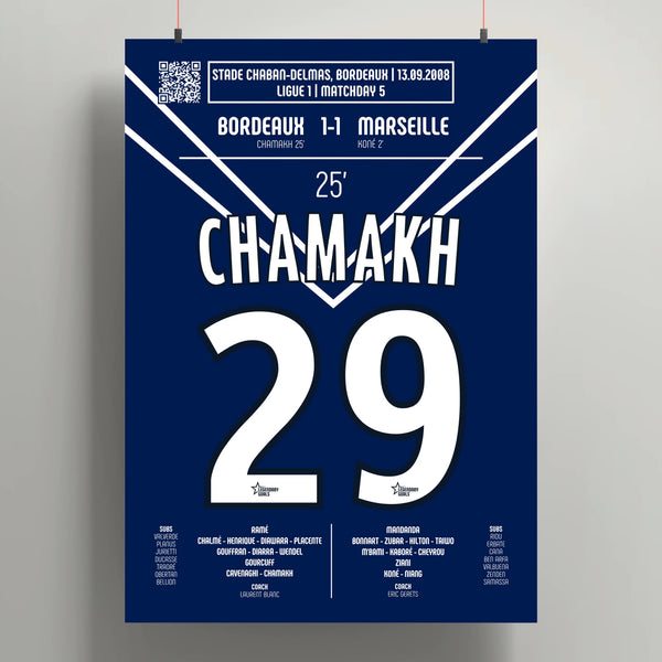 Poster du but de Marouane Chamakh - Bordeaux vs Marseille 2008 - Legendary Goals