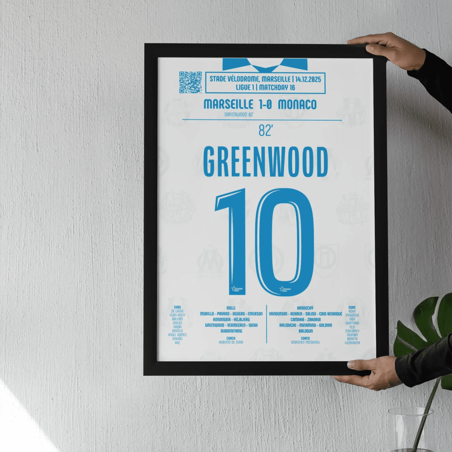 Poster du but de Mason Greenwood – OM vs Monaco 2025 - Legendary Goals