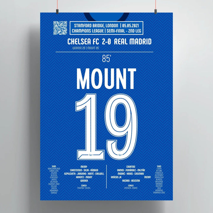 Póster del gol de Mason Mount – Chelsea vs Real Madrid 2021 - Legendary Goals