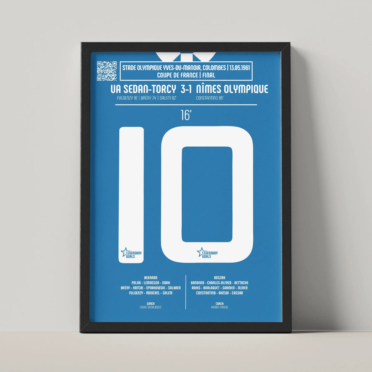 Poster du but de Maxime Fulgenzi - Sedan vs Nîmes 1961 - Legendary Goals