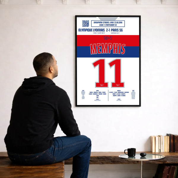 Poster du but de Memphis Depay – PSG vs Lyon 2018