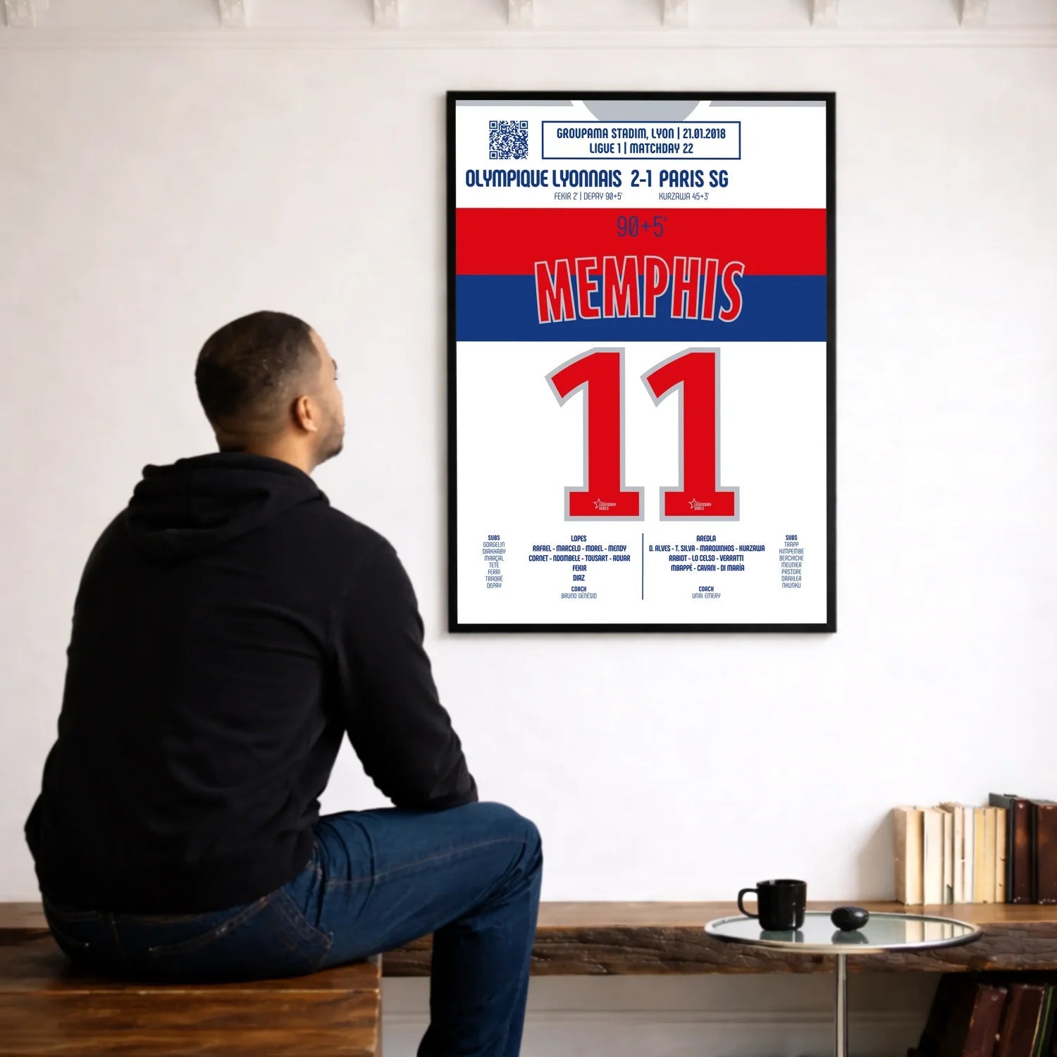Poster du but de Memphis Depay – PSG vs Lyon 2018 - Legendary Goals
