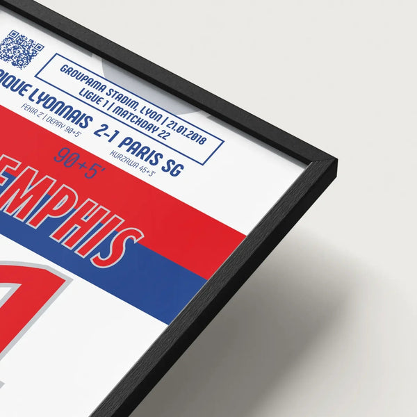 Poster du but de Memphis Depay – PSG vs Lyon 2018 - Legendary Goals