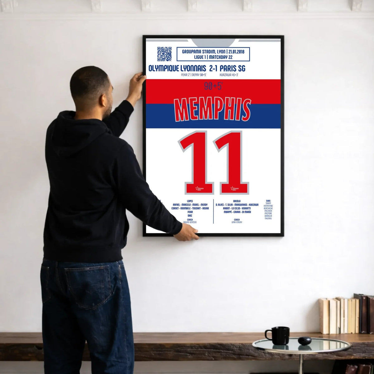 Poster du but de Memphis Depay – PSG vs Lyon 2018 - Legendary Goals