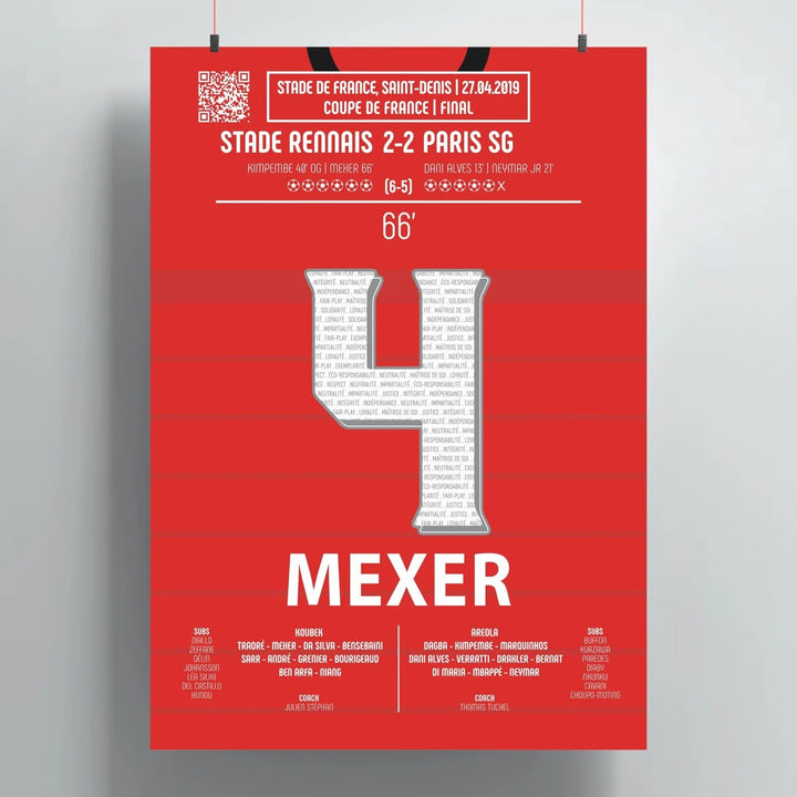 Póster del gol de Mexer – Rennes vs PSG 2019 - Legendary Goals