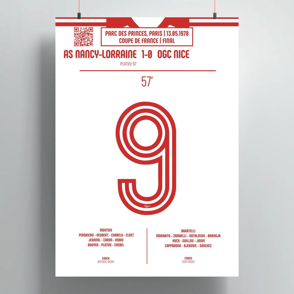 Poster du but de Michel Platini – AS Nancy vs OGC Nice 1978 - Legendary Goals