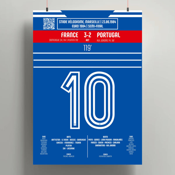 Poster du but de Michel Platini - France vs Portugal 1984 - Legendary Goals