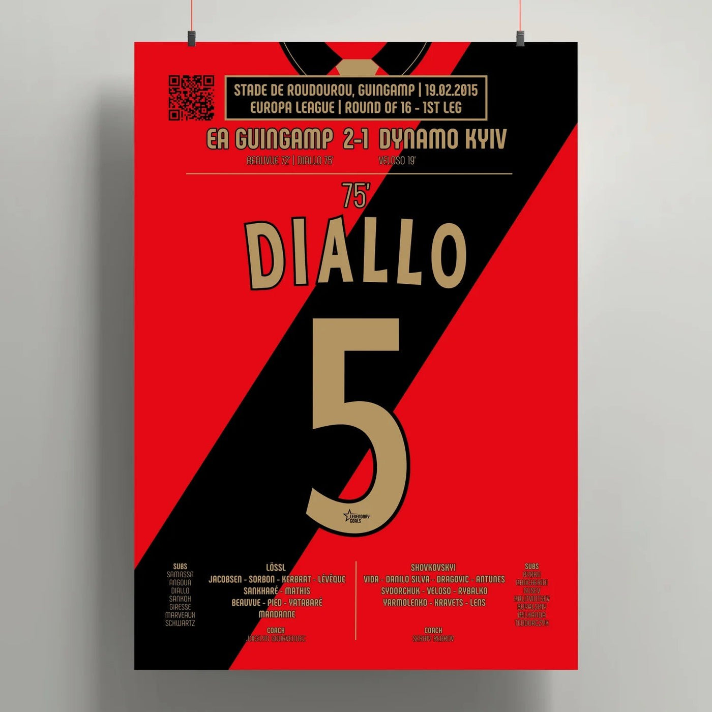 Poster du but de Mustapha Diallo – Guingamp vs Dynamo Kiev 2015