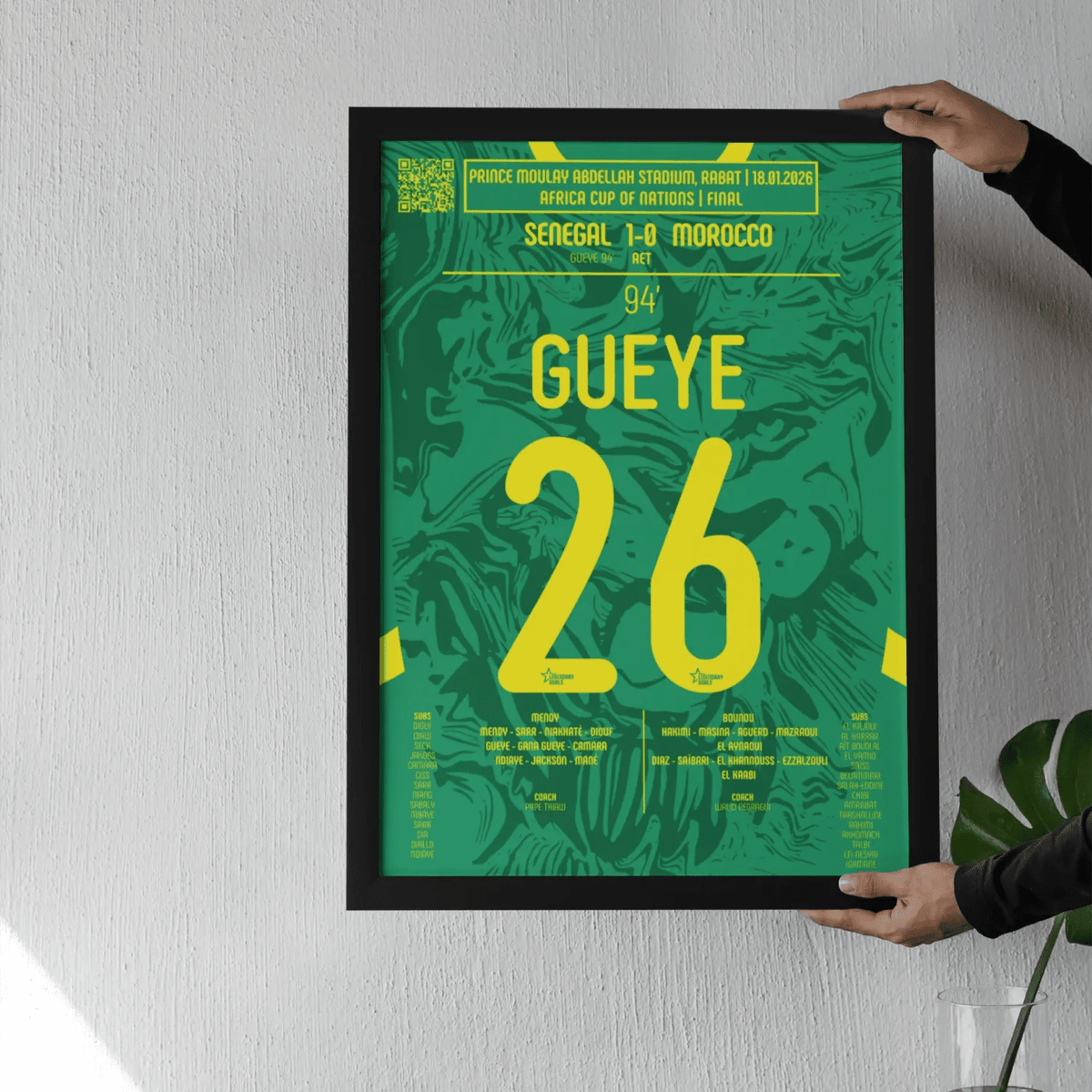 Poster du but de Pape Gueye – Sénégal vs Maroc 2026 - Legendary Goals