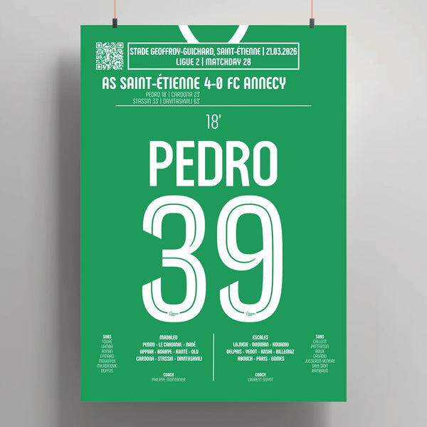 Poster du but de Pedro – ASSE vs Annecy 2026 - Legendary Goals