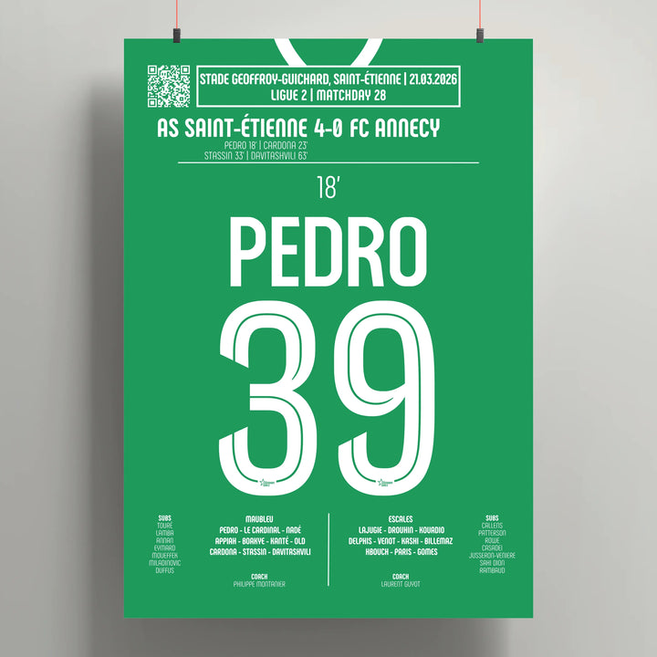 Póster del gol de Pedro – ASSE vs Annecy 2026 - Legendary Goals