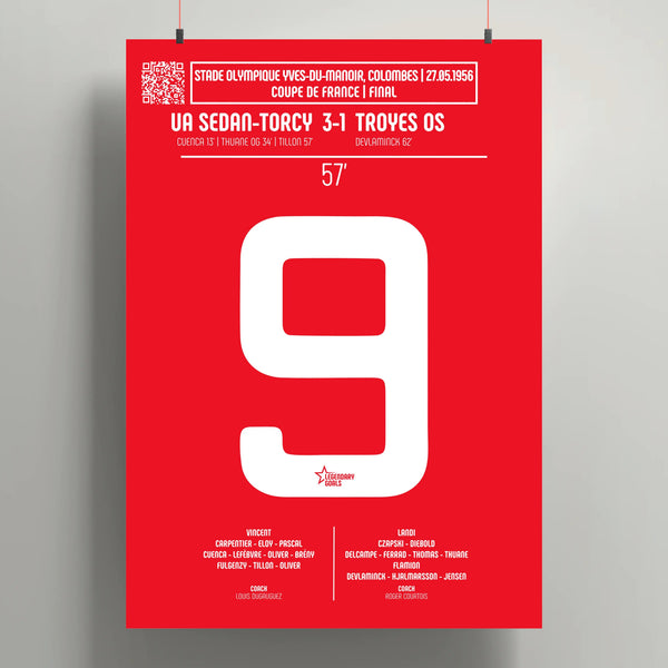 Poster du but de Pierre Tillon - Sedan vs Troyes 1956 - Legendary Goals
