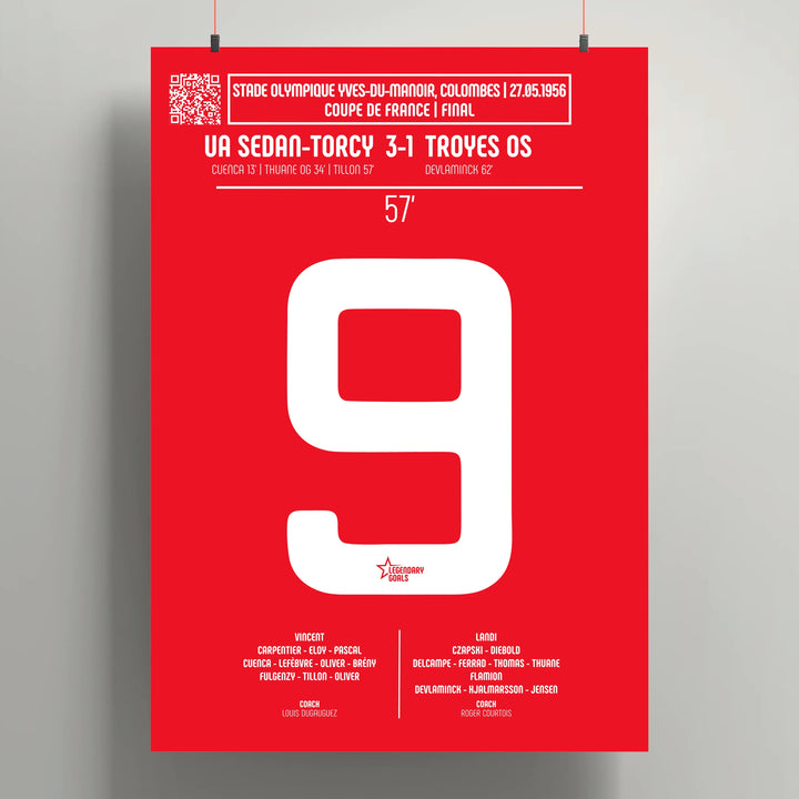 Póster del gol de Pierre Tillon - Sedan vs Troyes 1956 - Legendary Goals