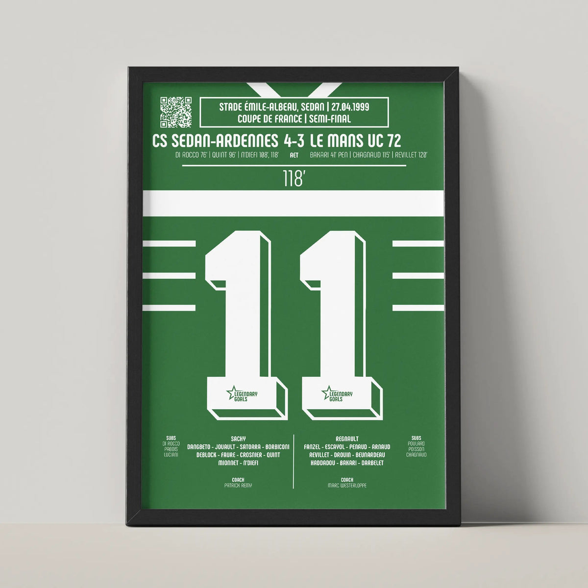 Poster du but de Pius N’Diefi – Sedan vs Le Mans 1999 - Legendary Goals