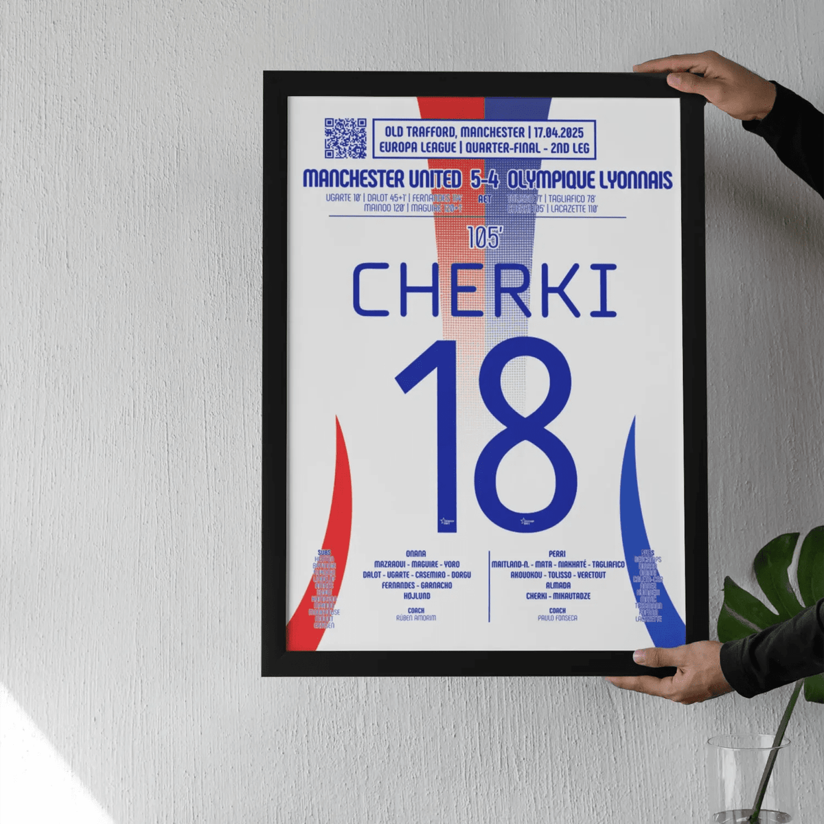Poster du but de Rayan Cherki – Manchester United vs Olympique Lyonnais 2025 - Legendary Goals