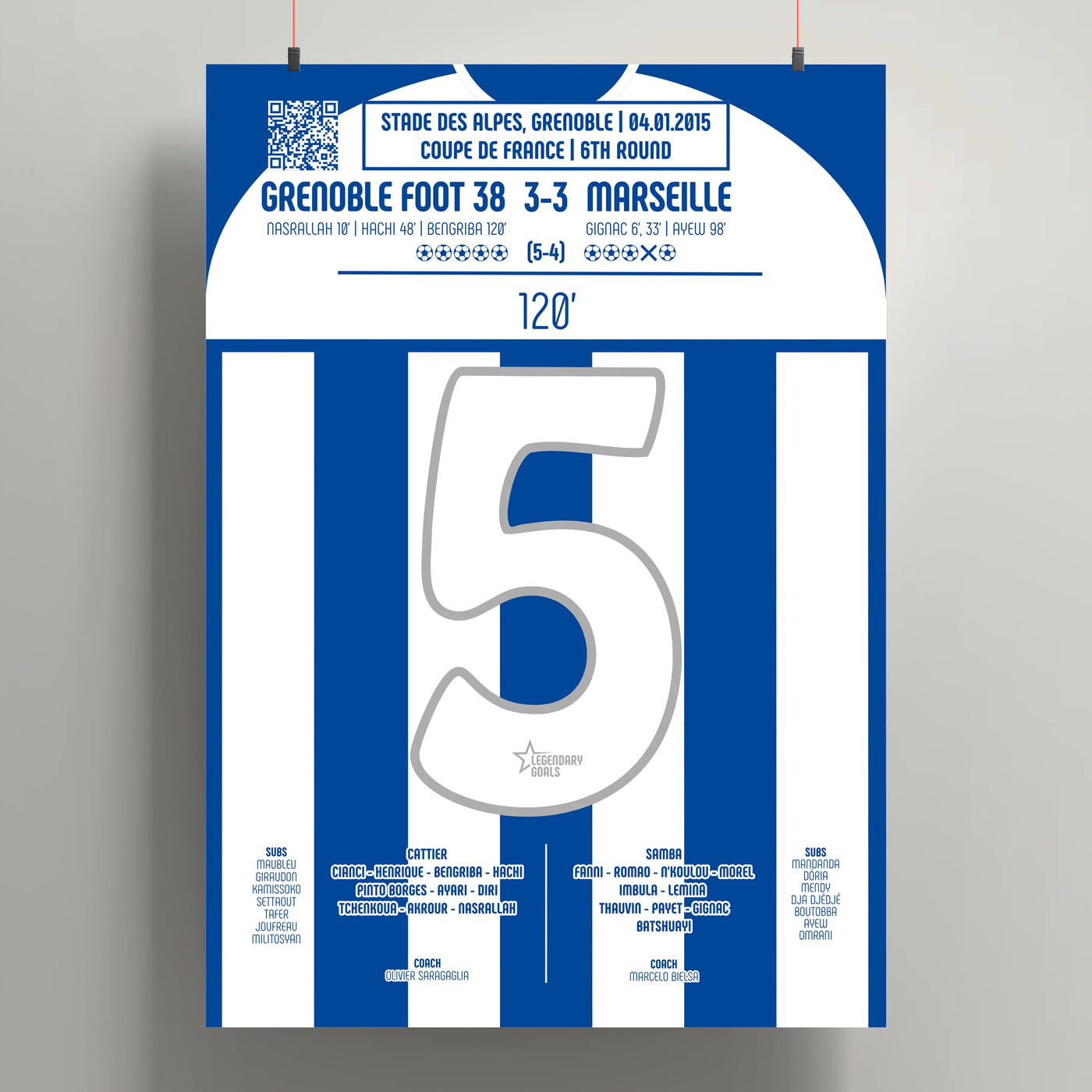 Poster du but de Selim Bengriba - Grenoble vs Marseille 2015