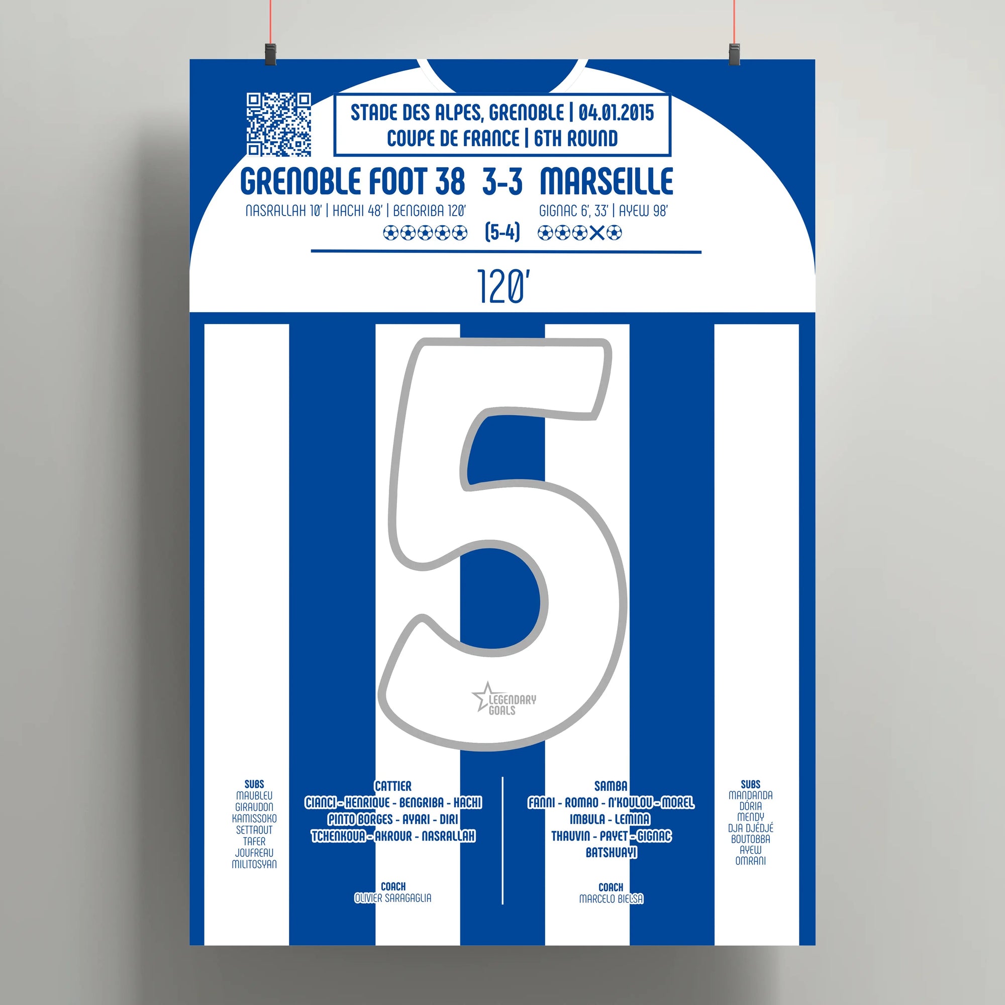 Poster du but de Selim Bengriba - Grenoble vs Marseille 2015 - Legendary Goals
