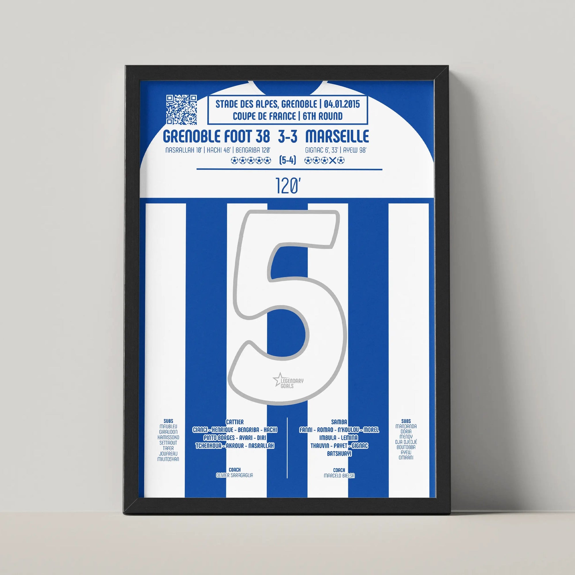 Poster du but de Selim Bengriba - Grenoble vs Marseille 2015 - Legendary Goals