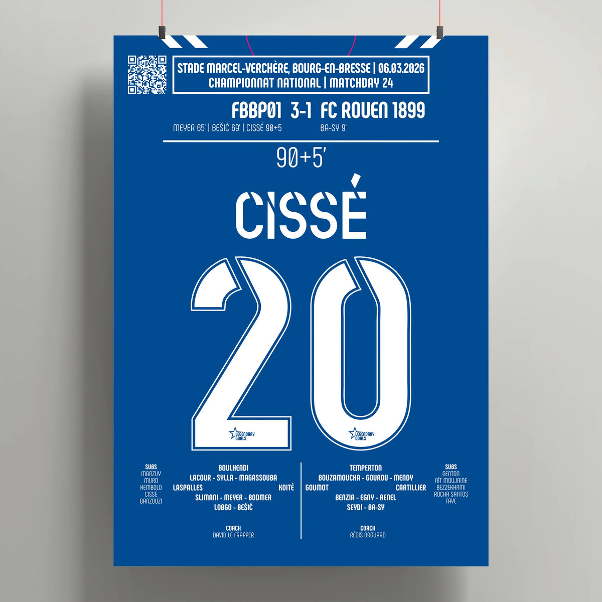 Poster du but de Sidi Cissé - Bourg - Péronnas vs Rouen 2026 - Legendary Goals