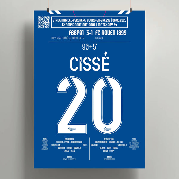 Poster du but de Sidi Cissé - Bourg - Péronnas vs Rouen 2026 - Legendary Goals
