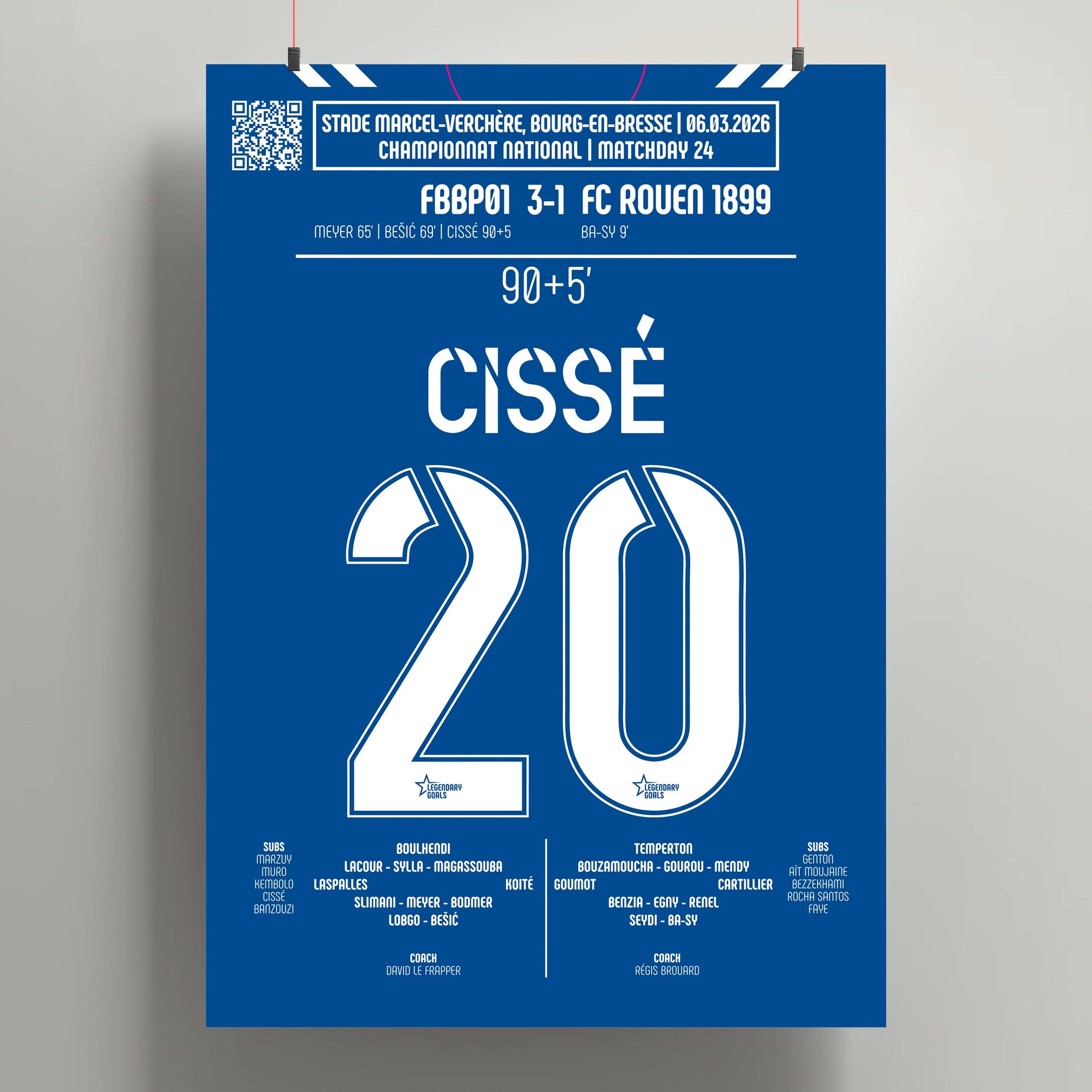Poster du but de Sidi Cissé - Bourg - Péronnas vs Rouen 2026 - Legendary Goals