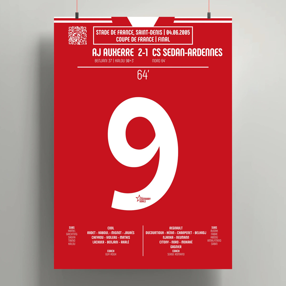 Poster du but de Stéphane Noro - Auxerre vs Sedan 2005 - Legendary Goals