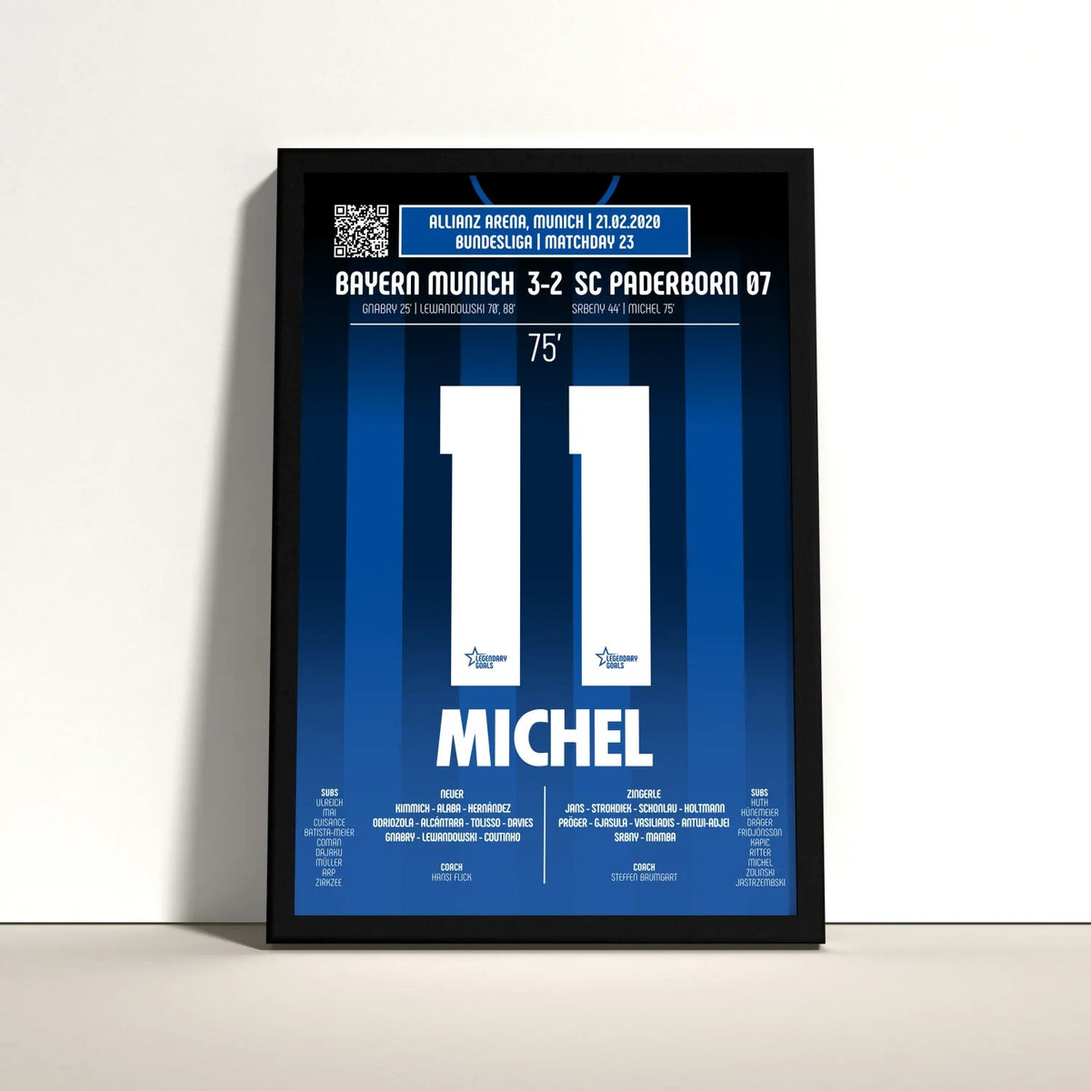 Poster du but de Sven Michel – Bayern Munich vs Paderborn 2020 - Legendary Goals