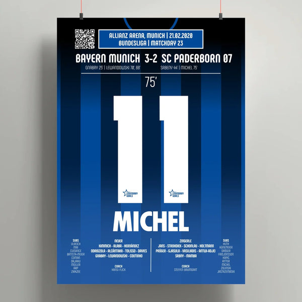Poster du but de Sven Michel – Bayern Munich vs Paderborn 2020 - Legendary Goals