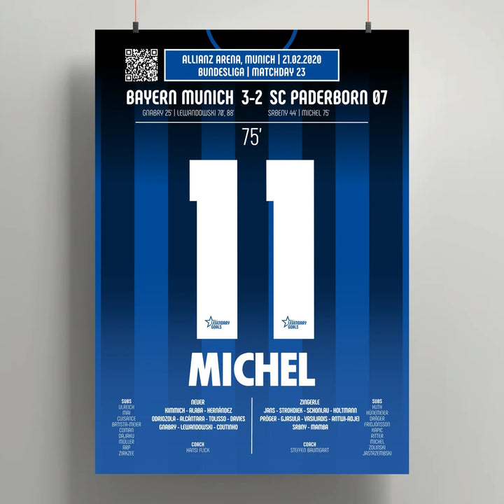 Póster del gol de Sven Michel – Bayern de Múnich vs Paderborn 2020 - Legendary Goals
