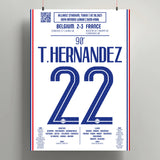 Poster du but de Theo Hernandez - Belgique vs France 2021 - Legendary Goals