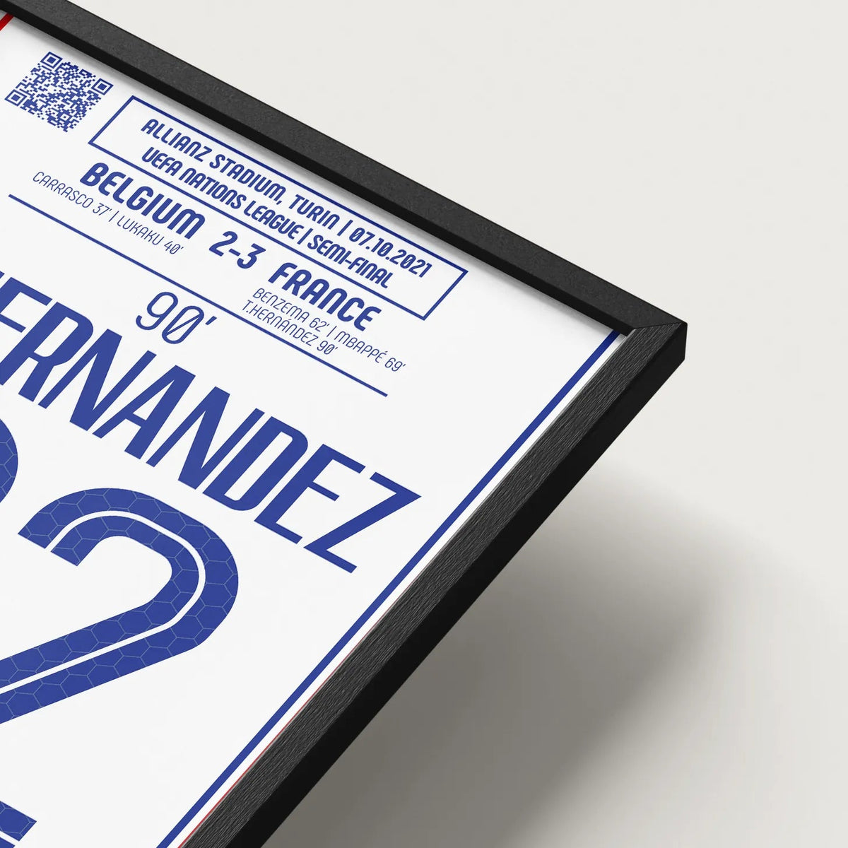 Poster du but de Theo Hernandez - Belgique vs France 2021 - Legendary Goals