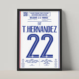 Poster du but de Theo Hernandez - Belgique vs France 2021 - Legendary Goals