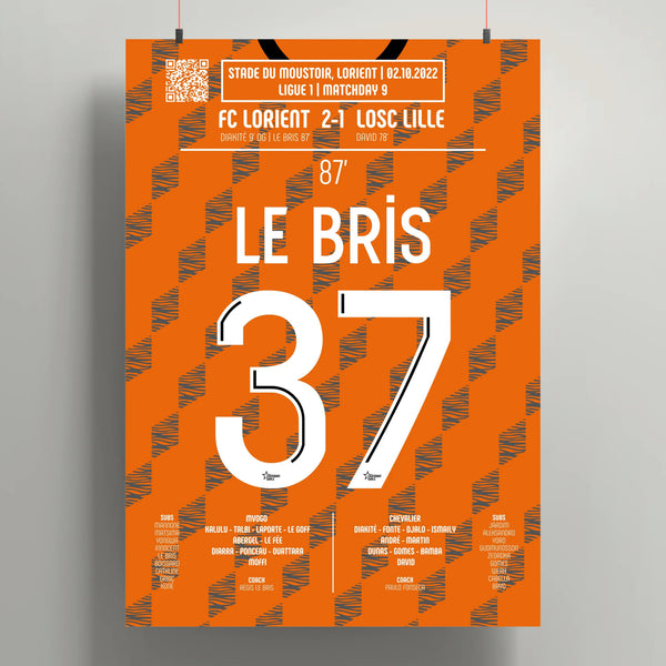 Poster du but de Théo Le Bris – Lorient vs Lille 2022 - Legendary Goals