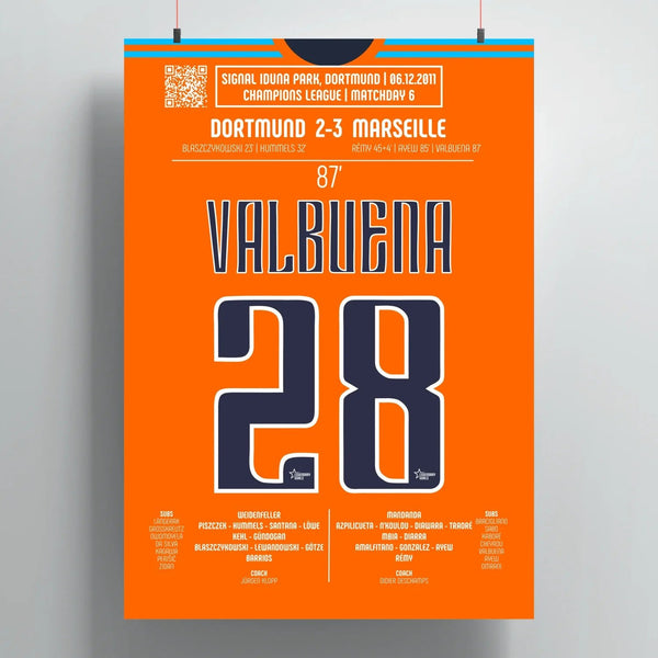 Poster du but de Valbuena – Dortmund vs Marseille 2011 - Legendary Goals