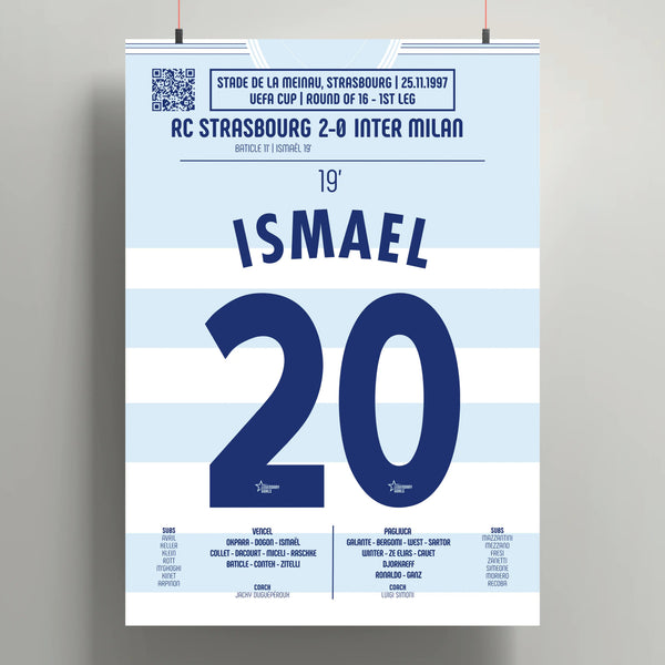 Poster du but de Valérien Ismaël – Strasbourg vs Inter Milan 1997 - Legendary Goals