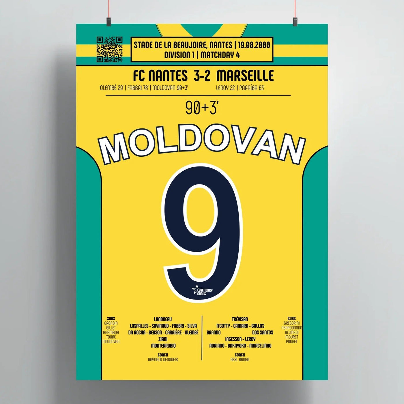 Poster du but de Viorel Moldovan – Nantes vs Marseille 2000