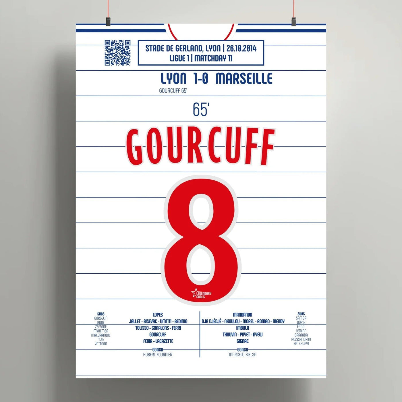 Poster du but de Yoann Gourcuff - Lyon vs OM 2014