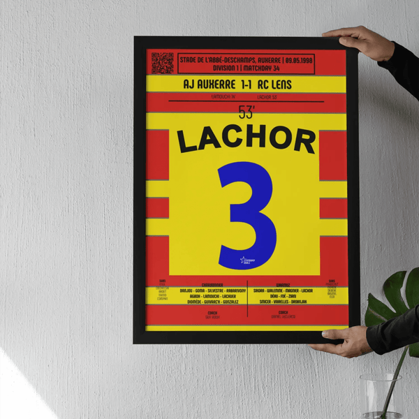 Poster du but de Yoann Lachor – Auxerre vs RC Lens 1998 - Legendary Goals