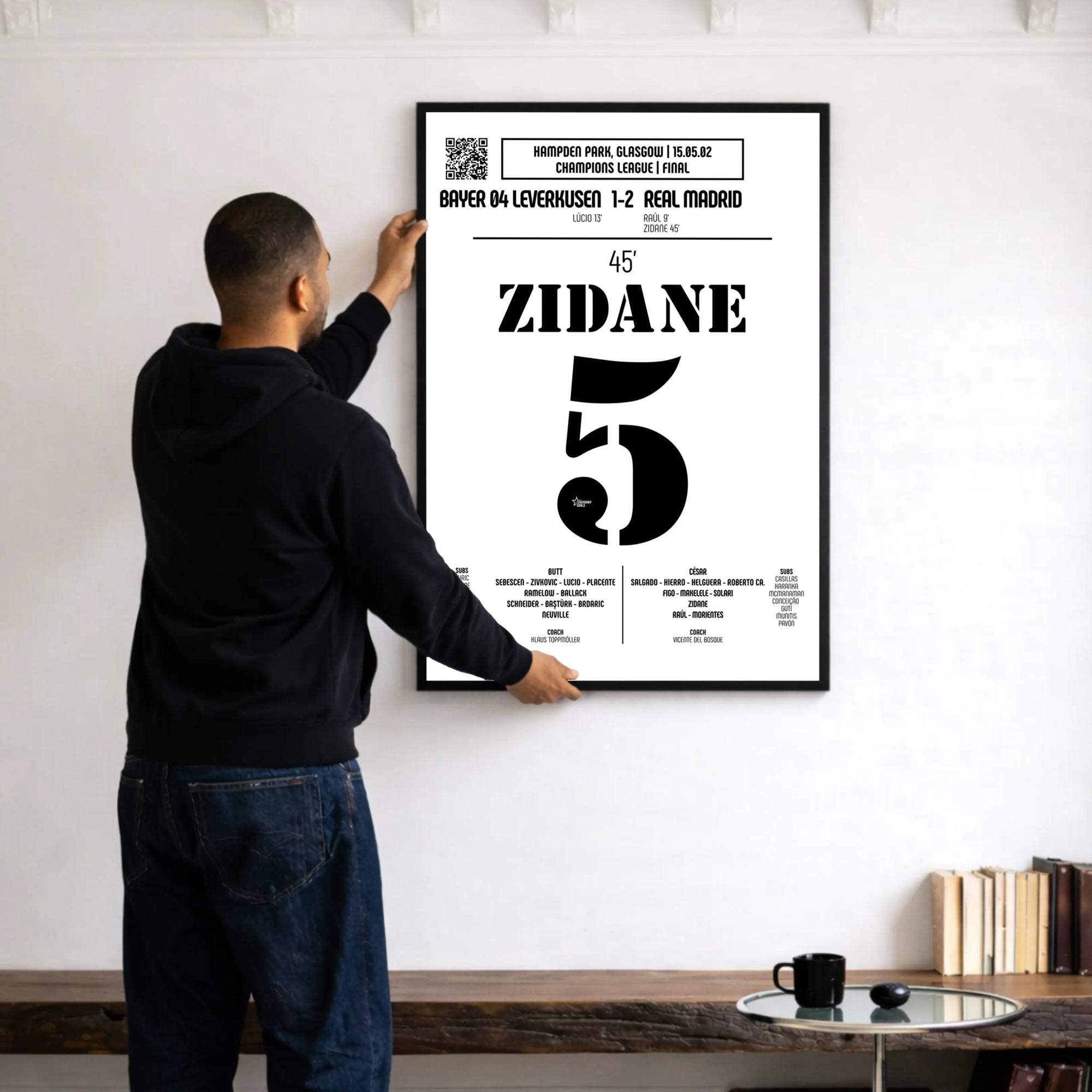 Poster du but de Zinedine Zidane - Bayer Leverkusen vs Real Madrid 2002 - Legendary Goals