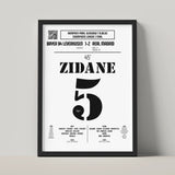 Poster du but de Zinedine Zidane - Bayer Leverkusen vs Real Madrid 2002 - Legendary Goals