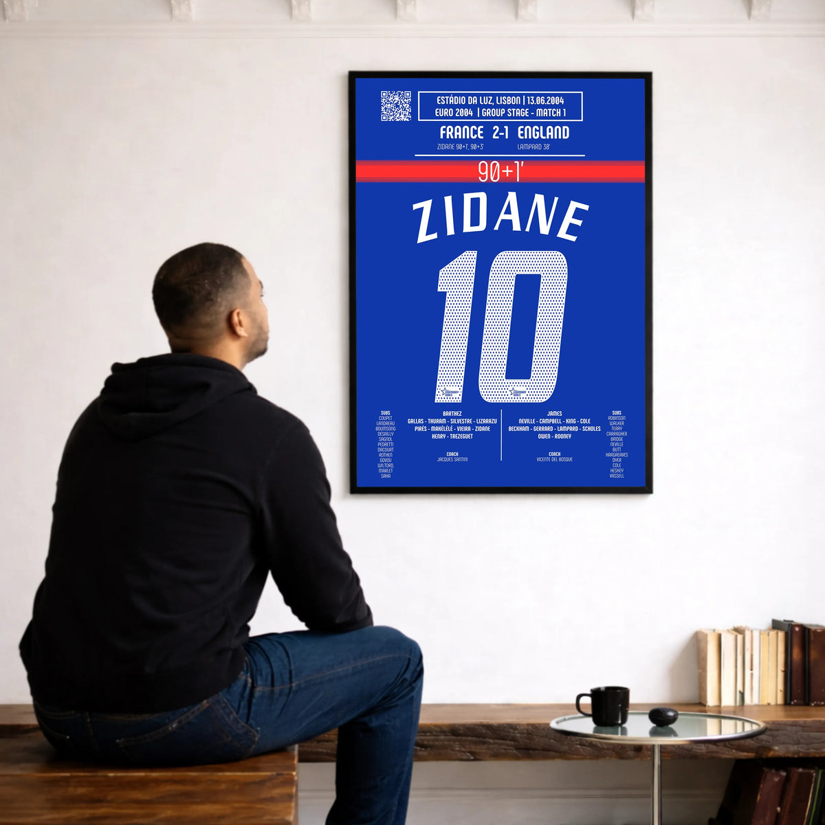 Poster du but de Zinedine Zidane - France vs Angleterre 2004 - Legendary Goals