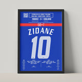Poster du but de Zinedine Zidane - France vs Angleterre 2004 - Legendary Goals
